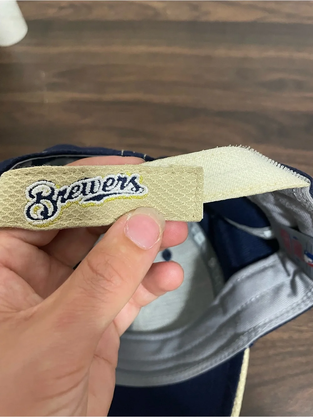 Milwaukee Brewers Hat Cap Strap Back Mens One Size Blue Tan MLB Baseball New Era